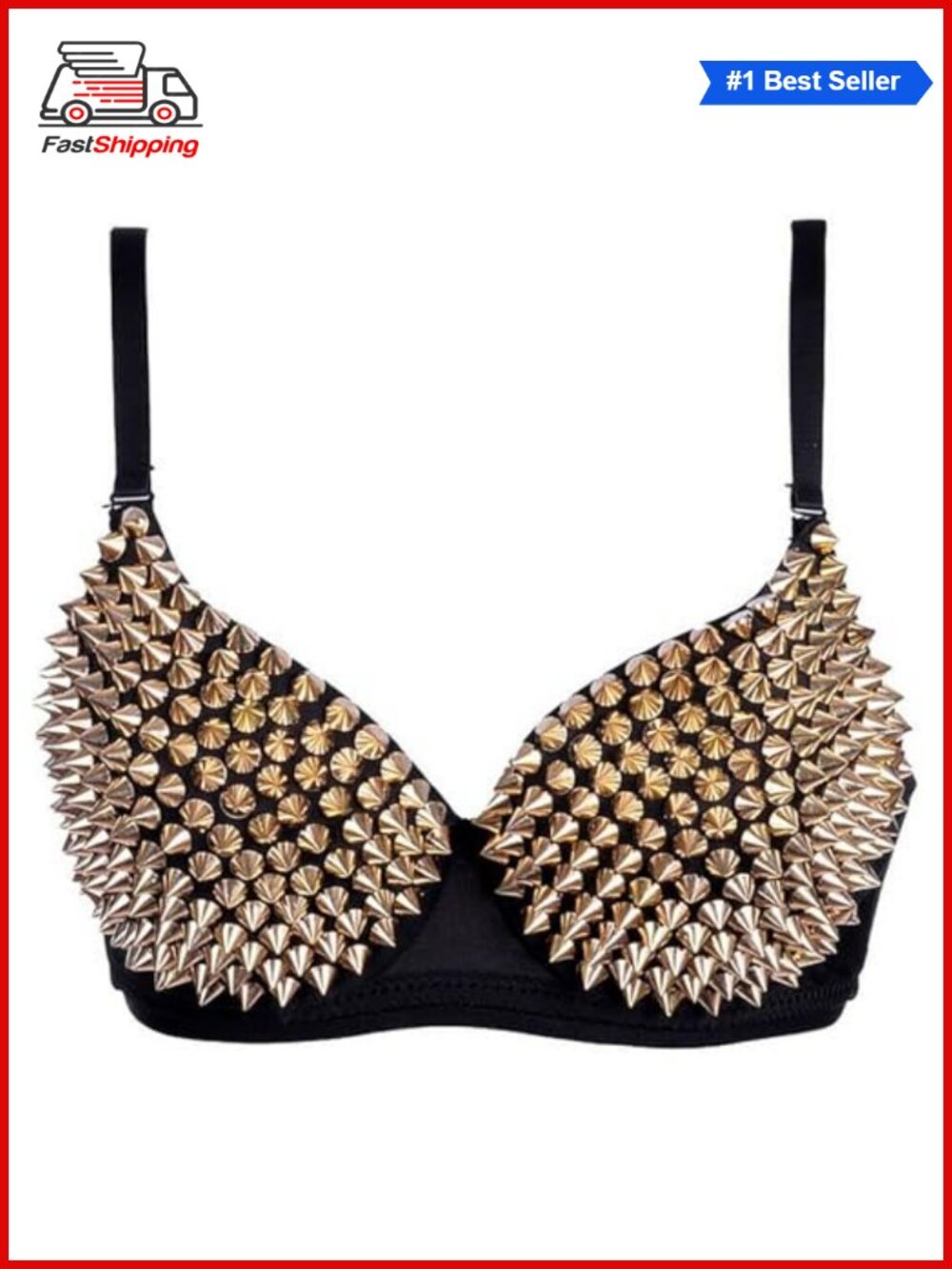 ✨ Kimring Steampunk Spike Studs Rivet Party Club Rave Sport Bra Top